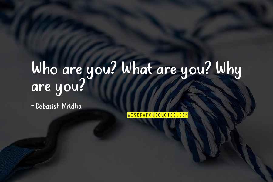 Thereremained Quotes By Debasish Mridha: Who are you? What are you? Why are