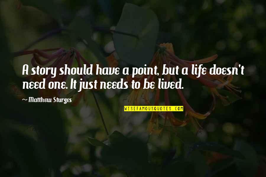 There's A Point In Life Quotes By Matthew Sturges: A story should have a point, but a
