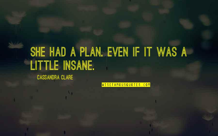 Theres A Storm Brewing Quotes By Cassandra Clare: She had a plan. Even if it was