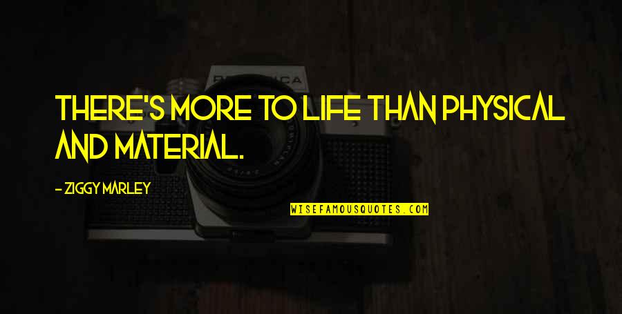 There's More To Life Quotes By Ziggy Marley: There's more to life than physical and material.
