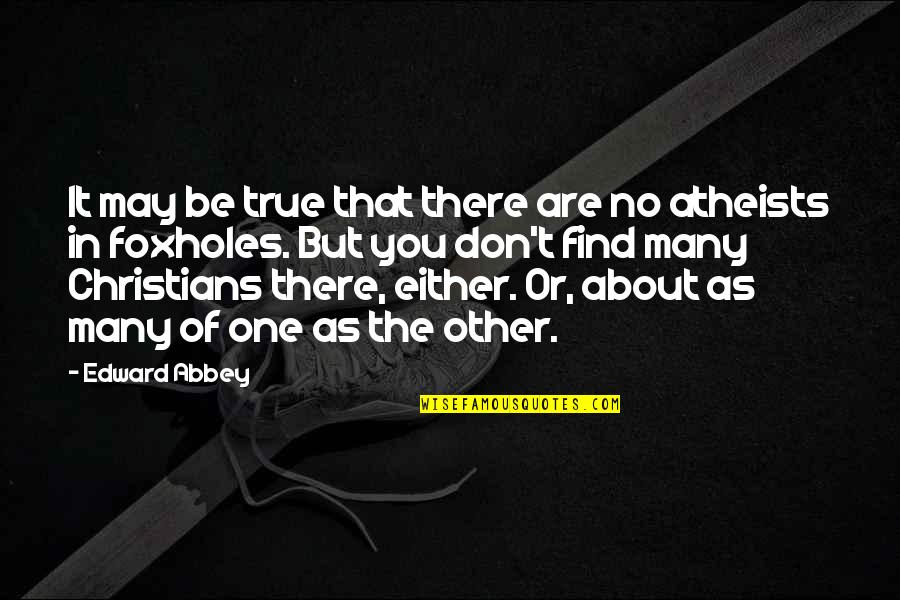 There's No One But You Quotes By Edward Abbey: It may be true that there are no