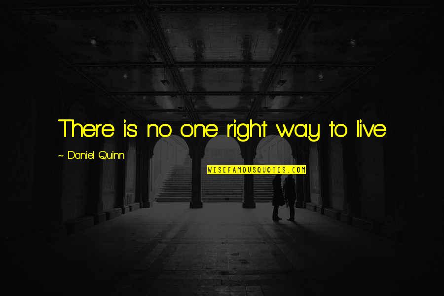 There's No Right Way Quotes By Daniel Quinn: There is no one right way to live.