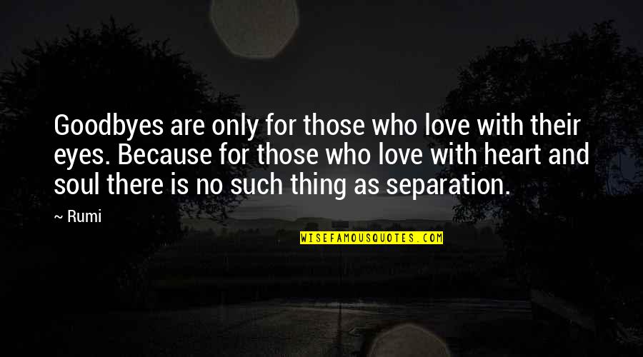 There's No Such Thing As Love Quotes By Rumi: Goodbyes are only for those who love with