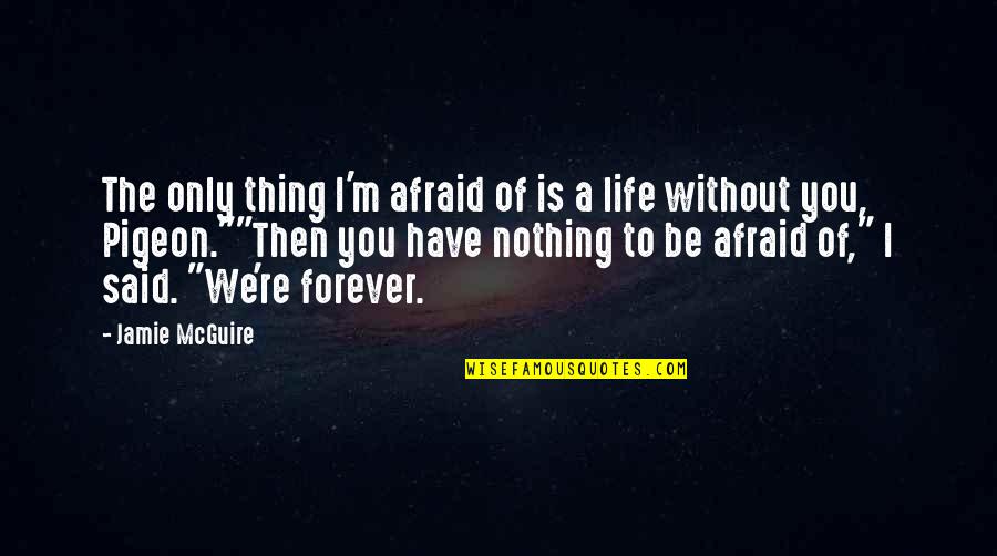 There's No Such Thing Forever Quotes By Jamie McGuire: The only thing I'm afraid of is a