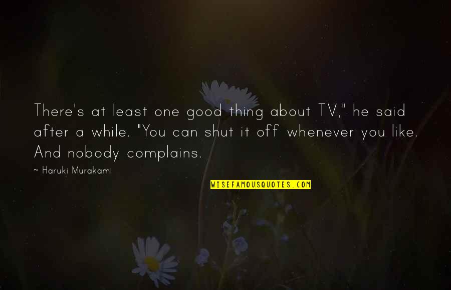 There's Nobody Like You Quotes By Haruki Murakami: There's at least one good thing about TV,"