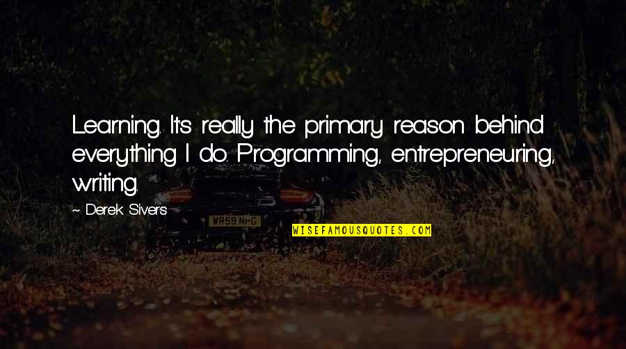 There's Reason Behind Everything Quotes By Derek Sivers: Learning. It's really the primary reason behind everything
