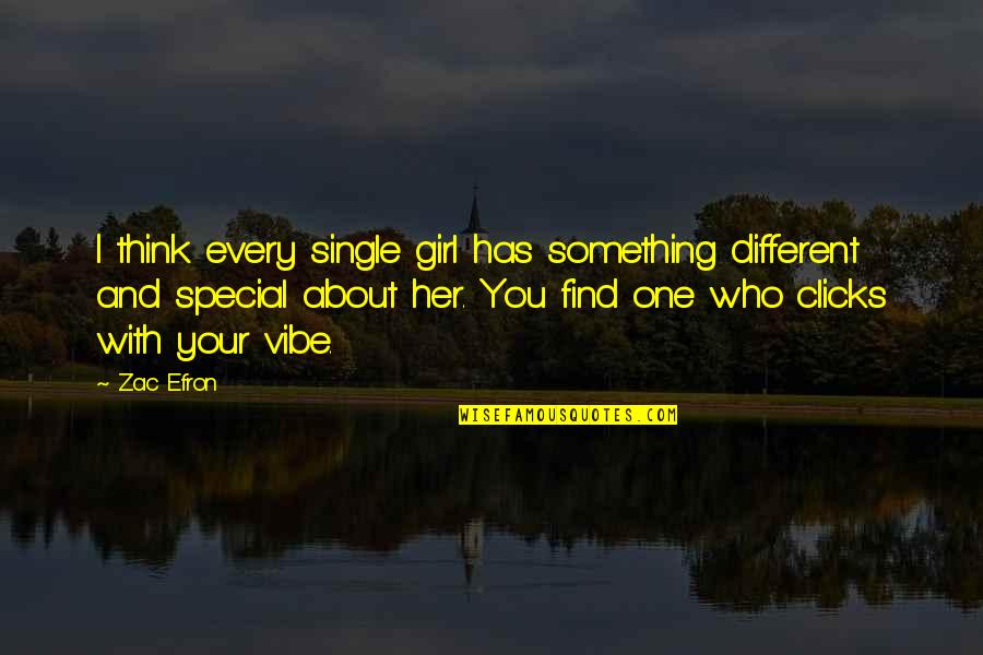 There's Something Special About You Quotes By Zac Efron: I think every single girl has something different