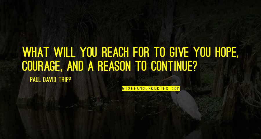Thermal Comfort Quotes By Paul David Tripp: What will you reach for to give you