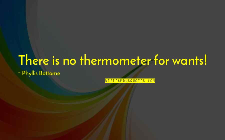 Thermometer Quotes By Phyllis Bottome: There is no thermometer for wants!