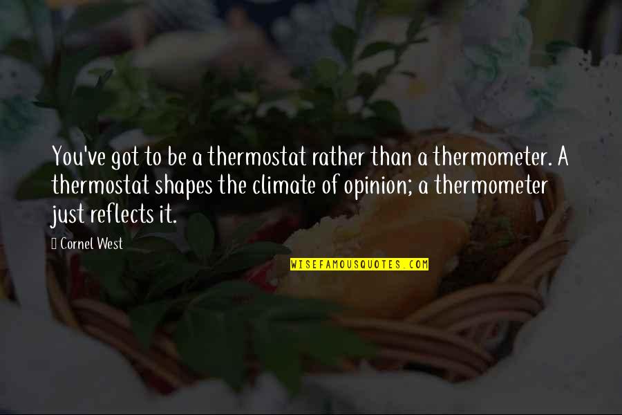 Thermostat Quotes By Cornel West: You've got to be a thermostat rather than Thermostat Quotes By Cornel West: You've got to be a thermostat rather than