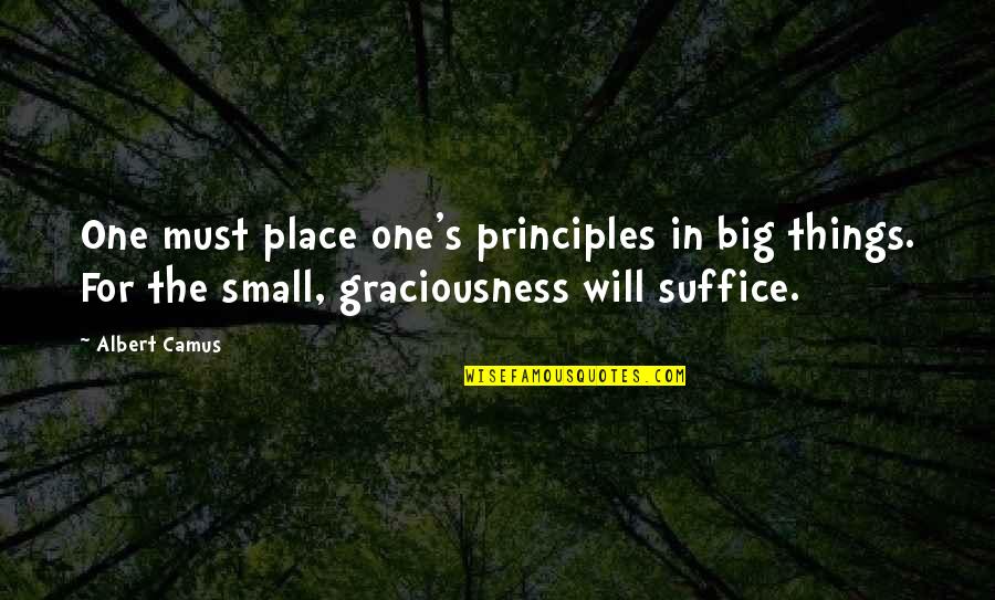 Theroommate Quotes By Albert Camus: One must place one's principles in big things.