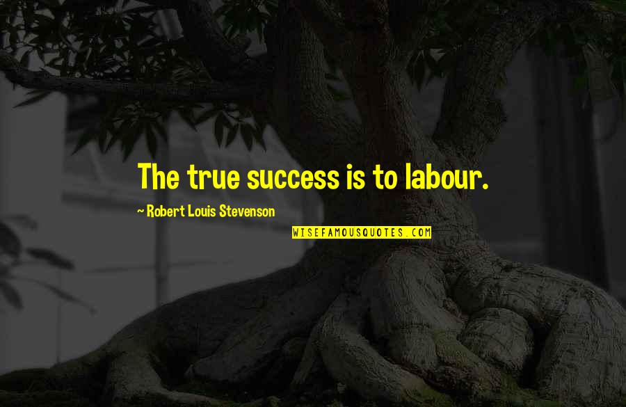 Therriault Theodore Quotes By Robert Louis Stevenson: The true success is to labour.