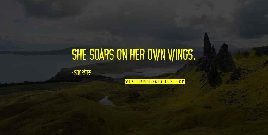 Therrun Quotes By Socrates: She soars on her own wings.