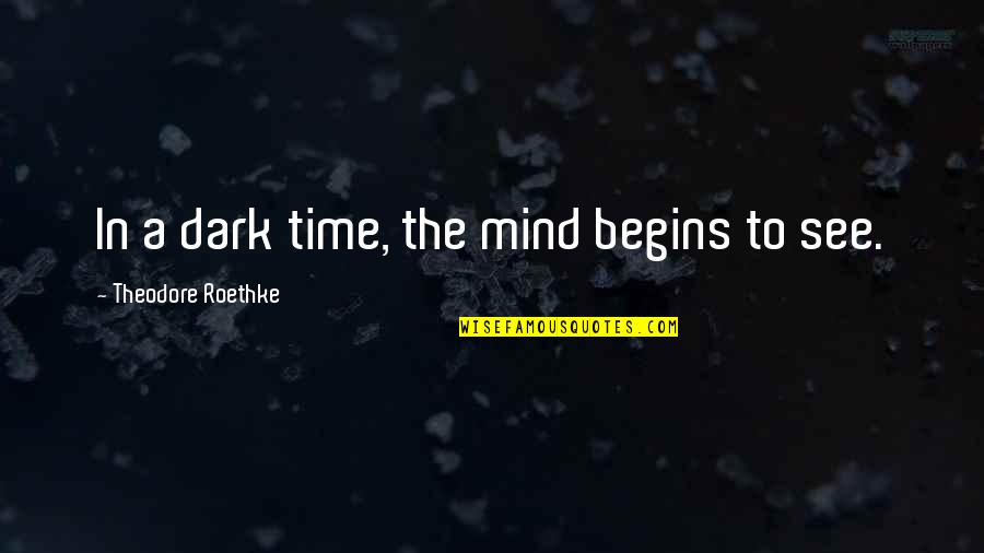 These Are Dark Times Quotes By Theodore Roethke: In a dark time, the mind begins to