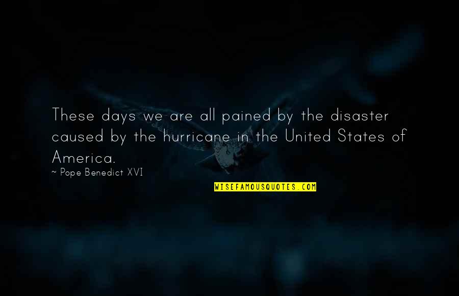 These Are The Days Quotes By Pope Benedict XVI: These days we are all pained by the