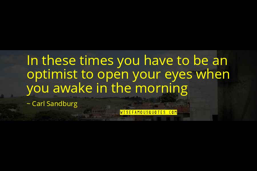 These Eyes Quotes By Carl Sandburg: In these times you have to be an