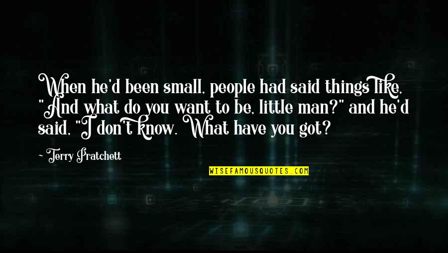 These Small Little Things Quotes By Terry Pratchett: When he'd been small, people had said things