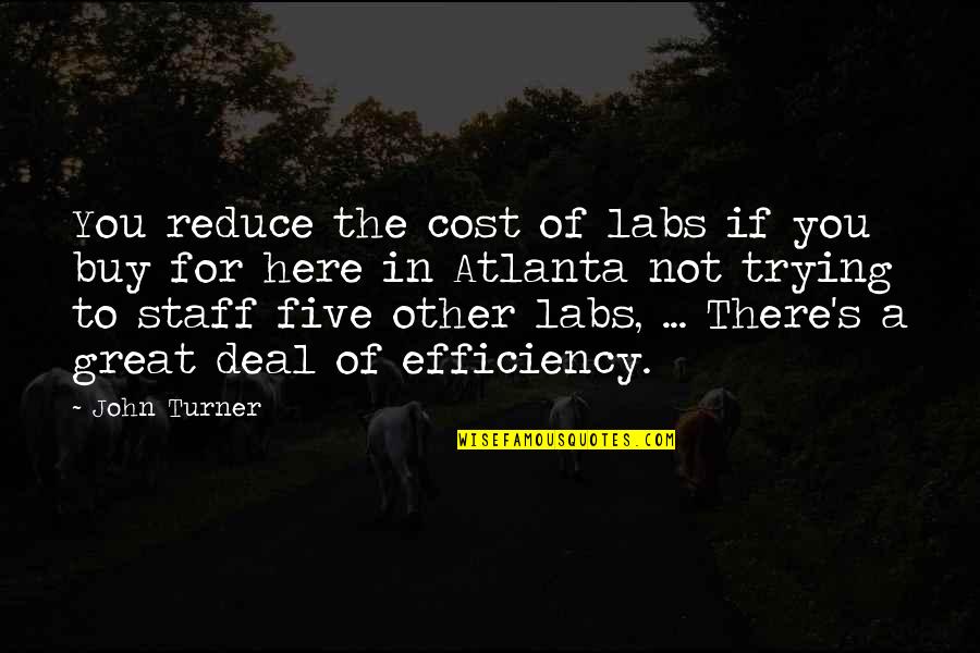 Theta Quotes By John Turner: You reduce the cost of labs if you