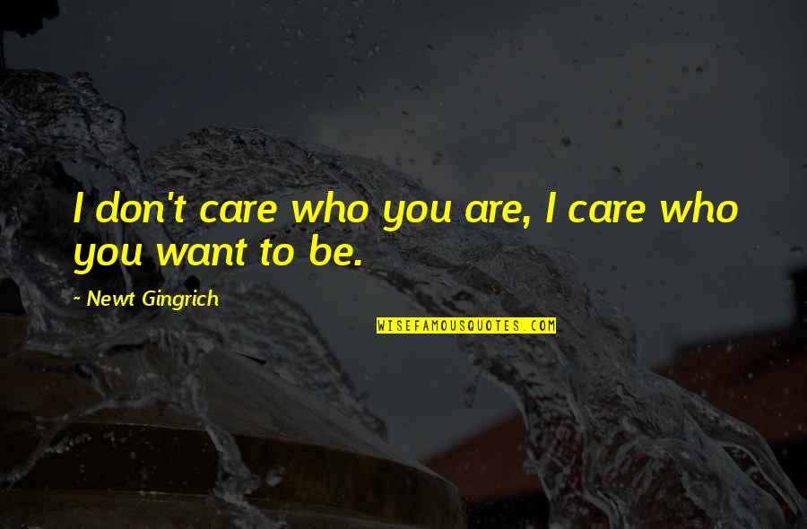 Thet's Quotes By Newt Gingrich: I don't care who you are, I care