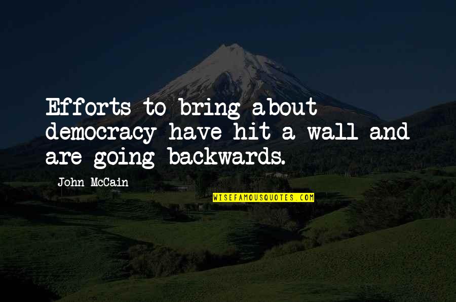 Theuerdank Quotes By John McCain: Efforts to bring about democracy have hit a