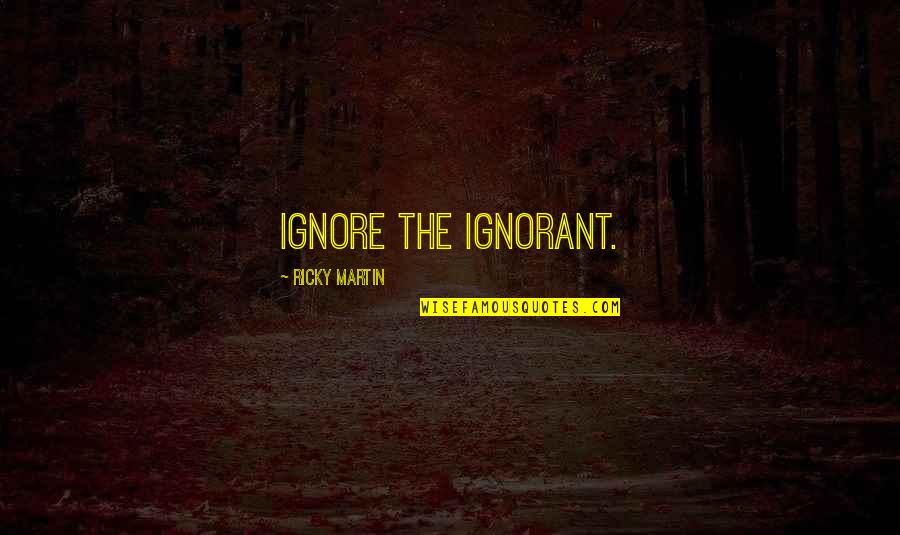 Theworks Quotes By Ricky Martin: Ignore the ignorant.