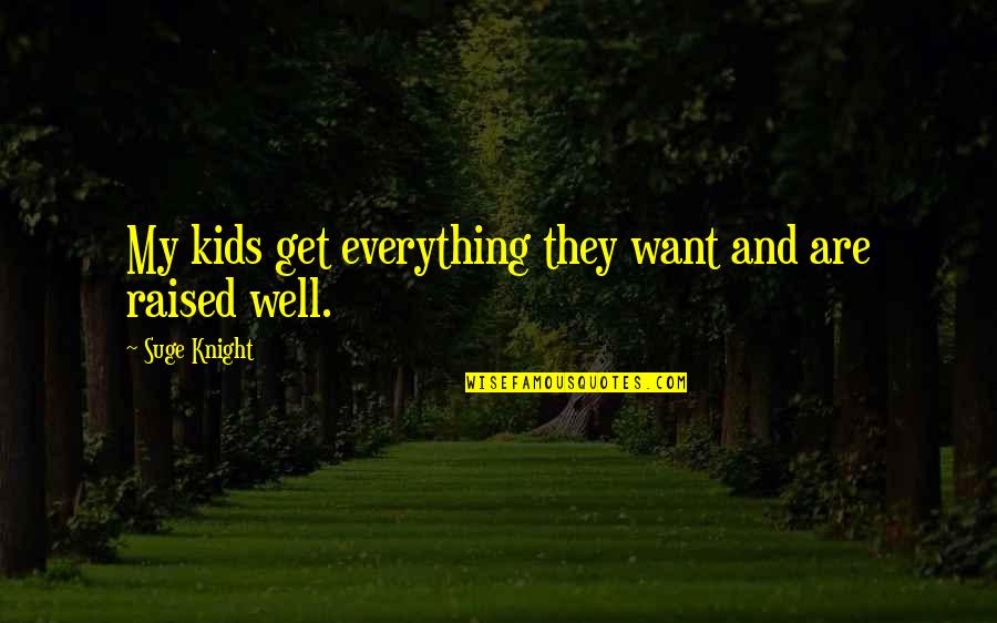 They Are My Everything Quotes By Suge Knight: My kids get everything they want and are