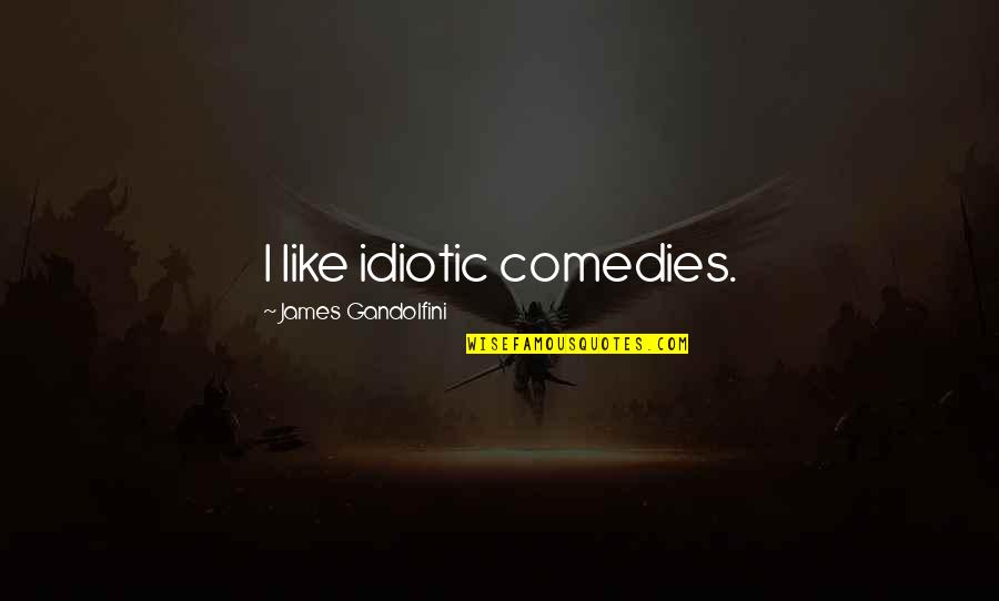 They Came Together Funny Quotes By James Gandolfini: I like idiotic comedies.