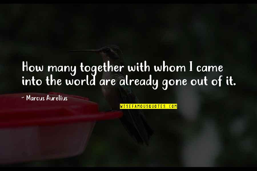 They Came Together Quotes By Marcus Aurelius: How many together with whom I came into