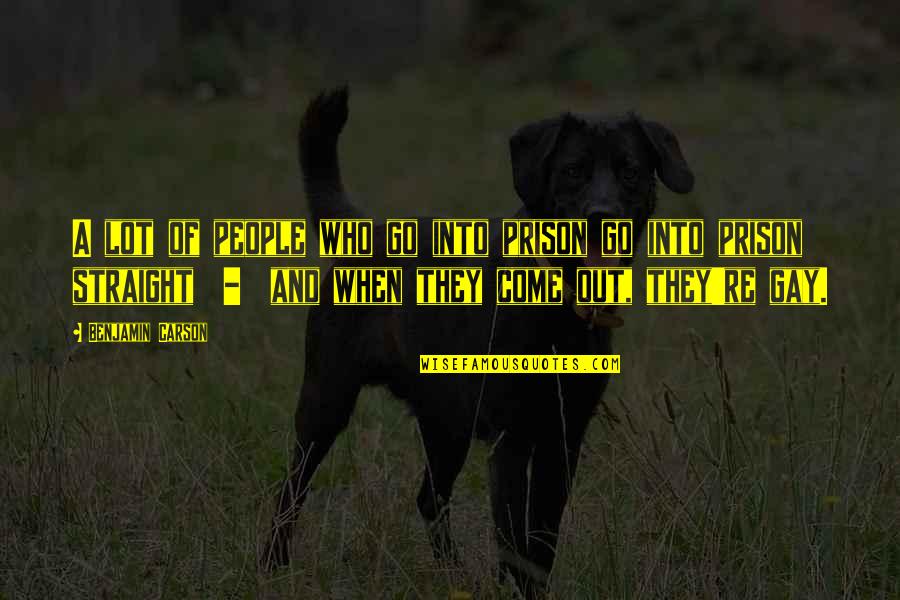 They Come And They Go Quotes By Benjamin Carson: A lot of people who go into prison