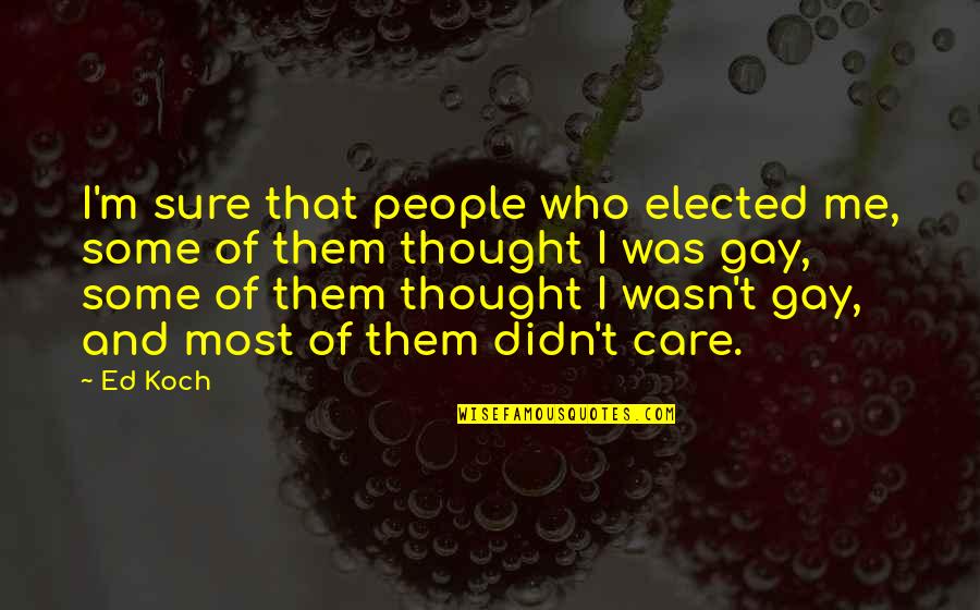 They Didn't Care Quotes By Ed Koch: I'm sure that people who elected me, some