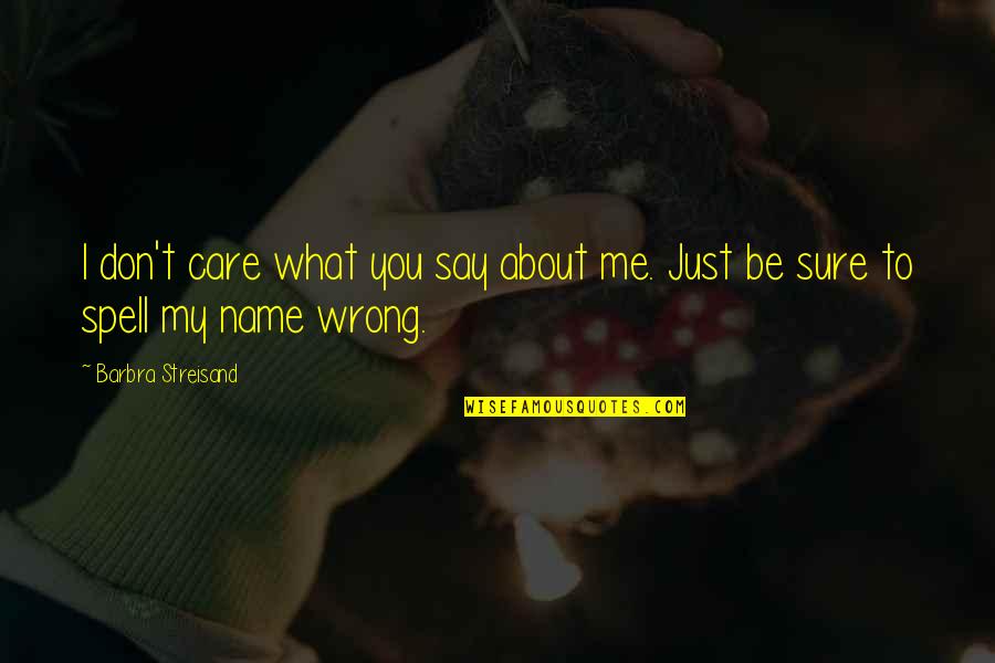 They Don't Care About Us Quotes By Barbra Streisand: I don't care what you say about me.
