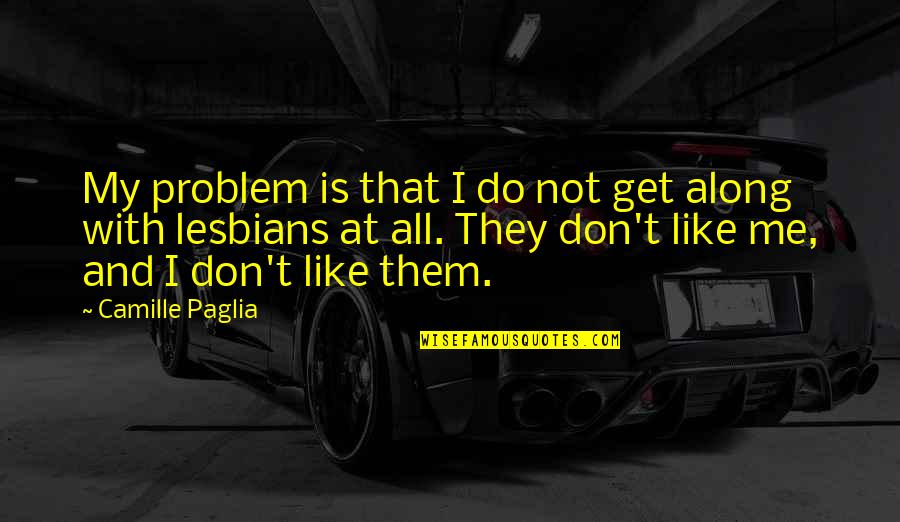 They Don't Like Me Quotes By Camille Paglia: My problem is that I do not get