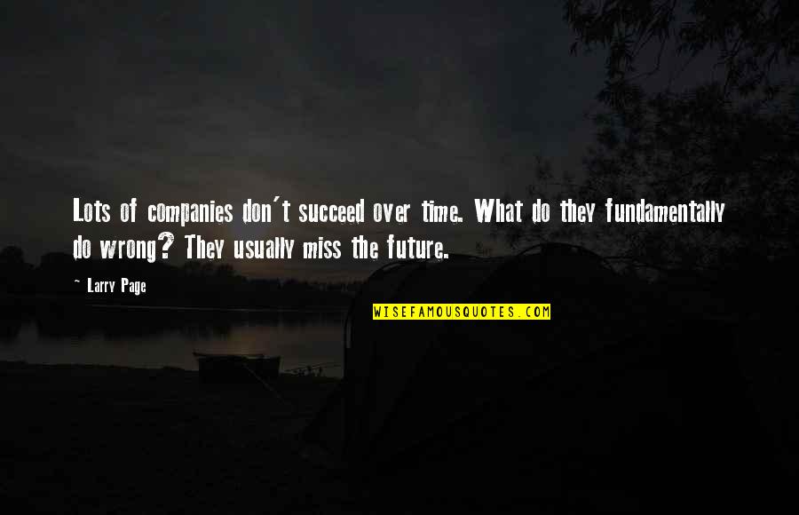 They Don't Miss You Quotes By Larry Page: Lots of companies don't succeed over time. What