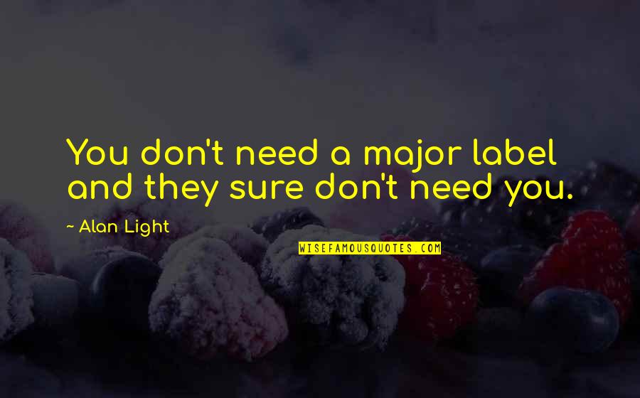They Don't Need You Quotes By Alan Light: You don't need a major label and they