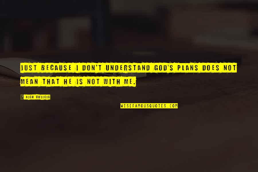 They Don't Understand Me Quotes By Nick Vujicic: Just because I don't understand god's plans does