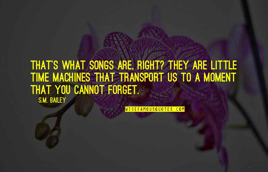 They Forget You Quotes By S.M. Bailey: That's what songs are, right? They are little They Forget You Quotes By S.M. Bailey: That's what songs are, right? They are little