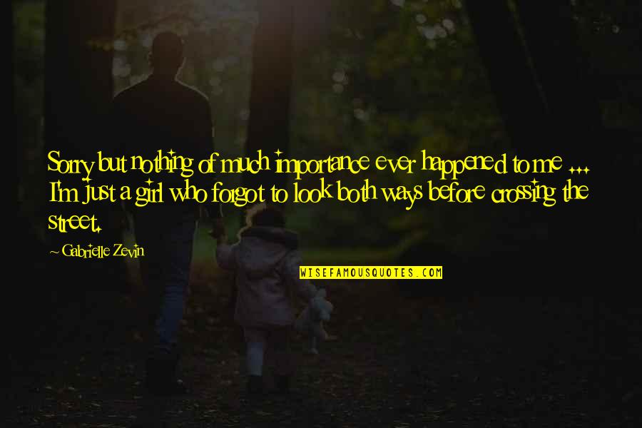 They Forgot Me Quotes By Gabrielle Zevin: Sorry but nothing of much importance ever happened