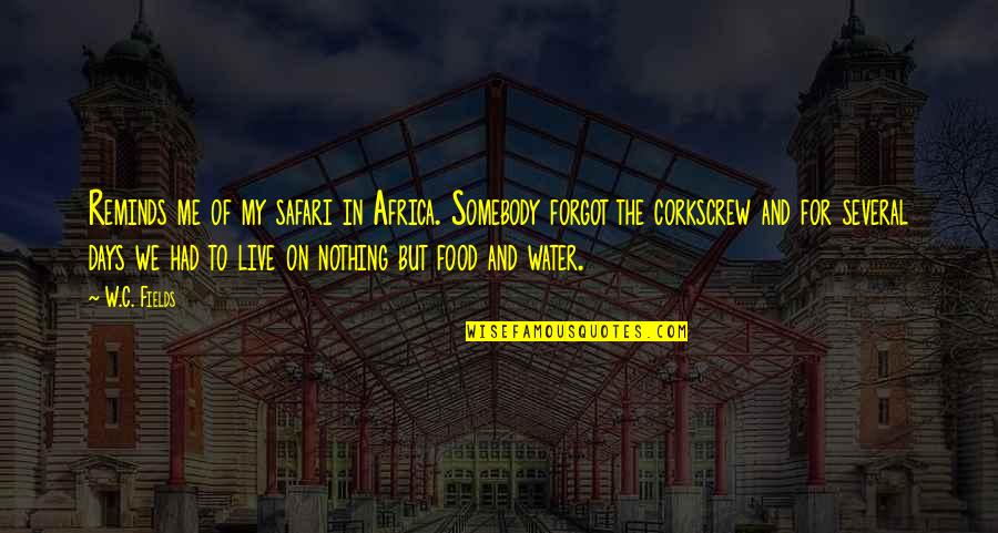 They Forgot Me Quotes By W.C. Fields: Reminds me of my safari in Africa. Somebody
