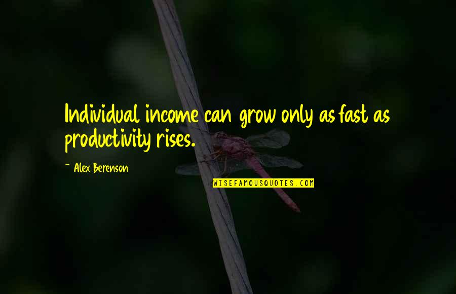They Grow Up So Fast Quotes By Alex Berenson: Individual income can grow only as fast as