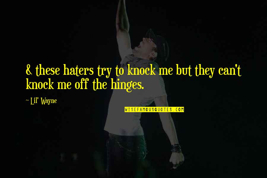 They Hate Me Quotes By Lil' Wayne: & these haters try to knock me but