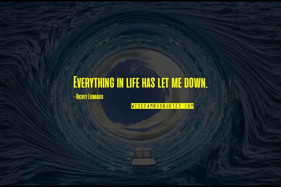 They Let You Down Quotes By Richey Edwards: Everything in life has let me down.