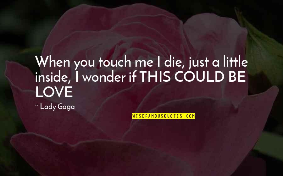 They Only Love You When You Die Quotes By Lady Gaga: When you touch me I die, just a