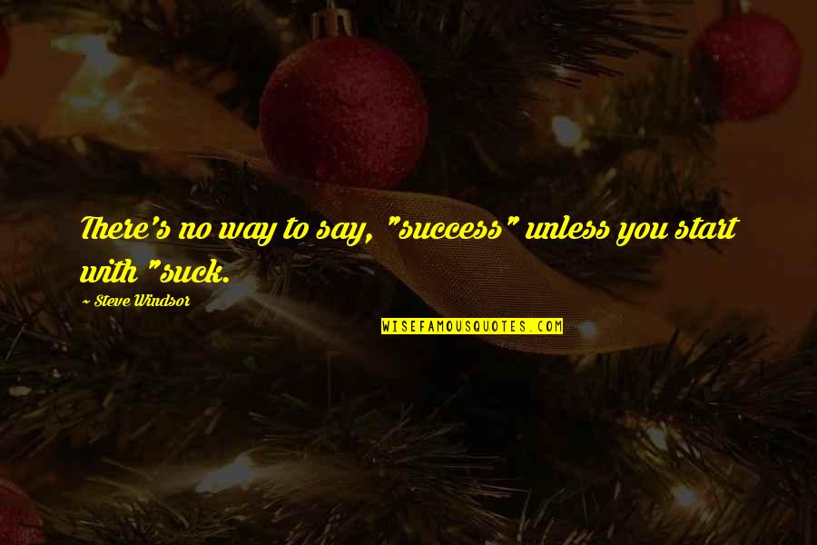 They Say Success Quotes By Steve Windsor: There's no way to say, "success" unless you