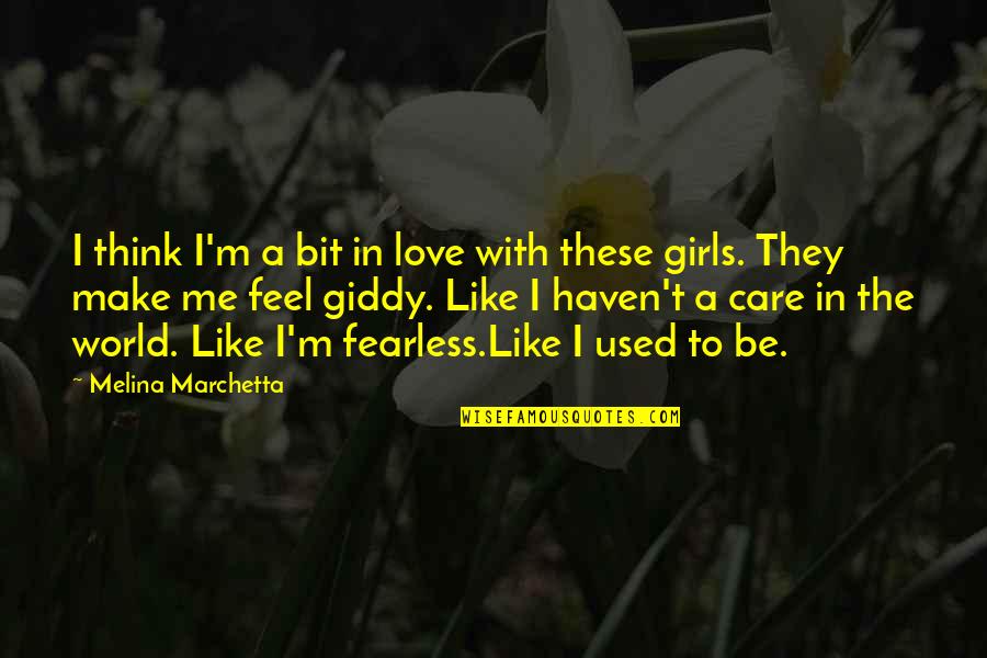 They Think I Care Quotes By Melina Marchetta: I think I'm a bit in love with
