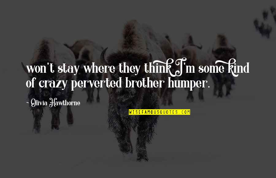 They Think I'm Crazy Quotes By Olivia Hawthorne: won't stay where they think I'm some kind