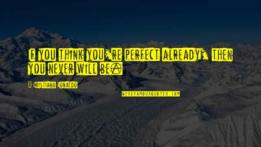 They Think They Are Perfect Quotes By Cristiano Ronaldo: If you think you're perfect already, then you