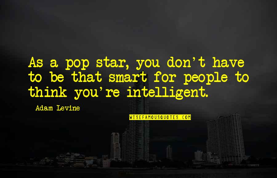 They Think They Are Smart Quotes By Adam Levine: As a pop star, you don't have to