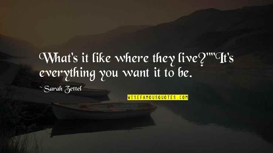 They Want To Be Like You Quotes By Sarah Zettel: What's it like where they live?""It's everything you