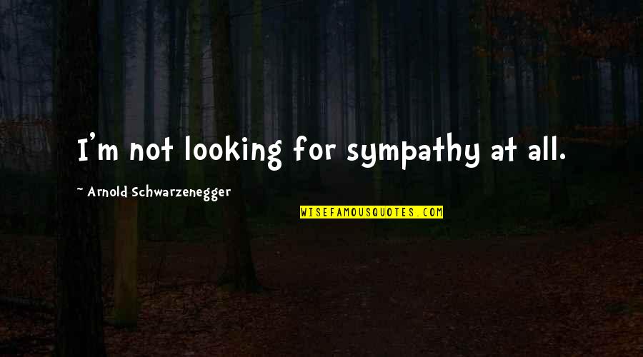 They Want You Dead Sam Hyde Quotes By Arnold Schwarzenegger: I'm not looking for sympathy at all. They Want You Dead Sam Hyde Quotes By Arnold Schwarzenegger: I'm not looking for sympathy at all.