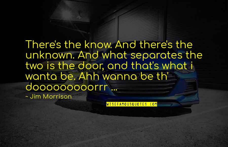 Th'harmonious Quotes By Jim Morrison: There's the know. And there's the unknown. And